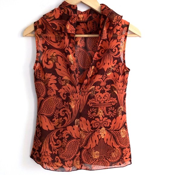 ANNA SUI for TARGET Sheer Tank Top Ruffle Neck XS - Picture 6 of 12